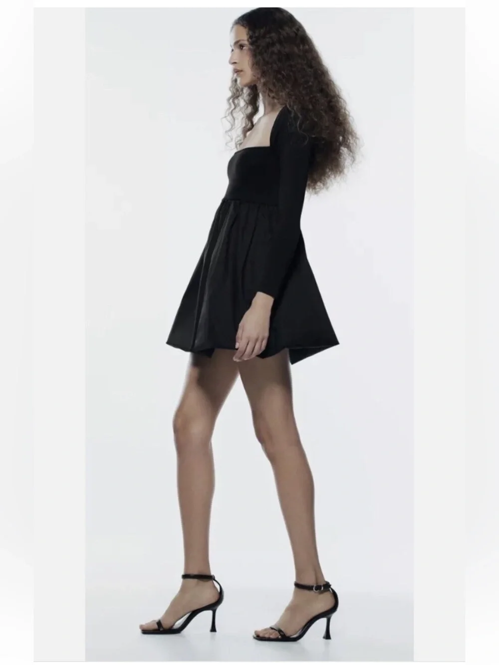 Zara Combination Knit Mini Dress Black - Picture 14 of 16